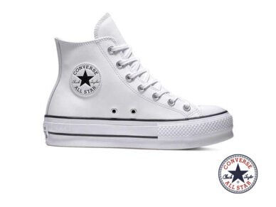 נעלי אולסטאר פלטפורמה עור CONVERSE ALL STAR LIFT HI