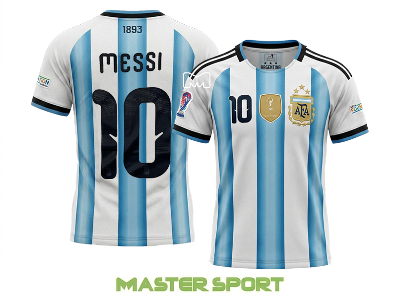 חולצת כדורגל לגברים מסי MESSI ARGENTINA WORLD CUP ביגוד מאסטר ספורט