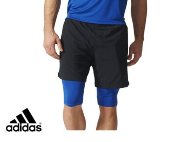 מכנסי אדידס לאימון עם טייטס פנימי ADIDAS SPEED 2IN1 BK