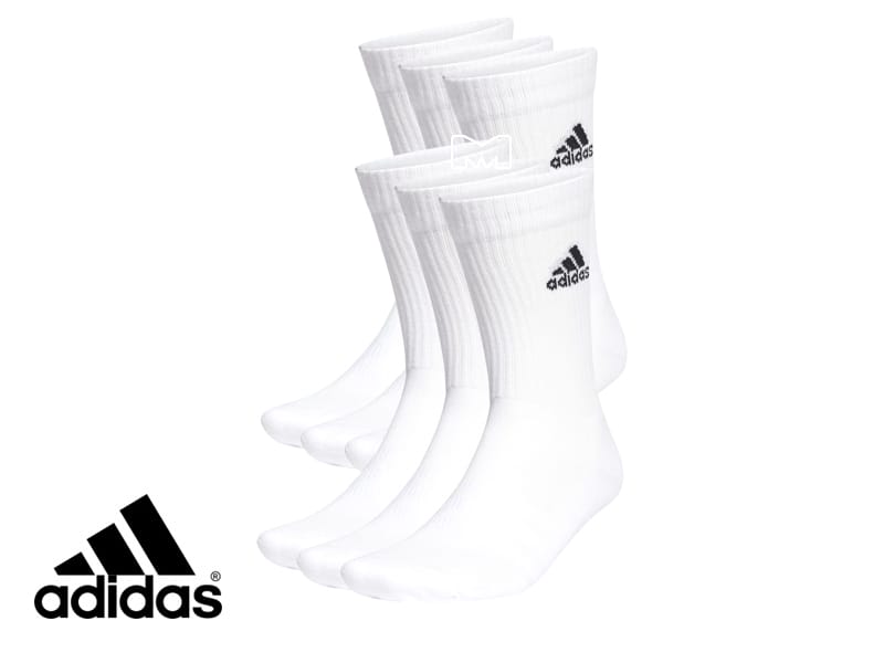 גרבי ספורט אדידס (שישייה) ADIDAS CUSHIONED SPORTSWEAR CREW SOCKS ביגוד מאסטר ספורט